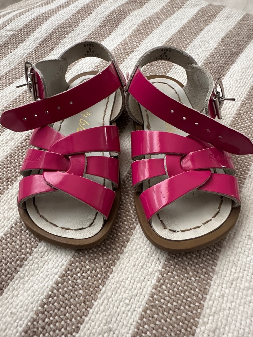 Girls' Bright Pink Strappy Buckle Sandals
